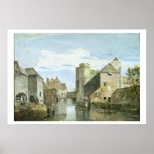Westgaten, Canterbury (bodycolour på papper) Poster