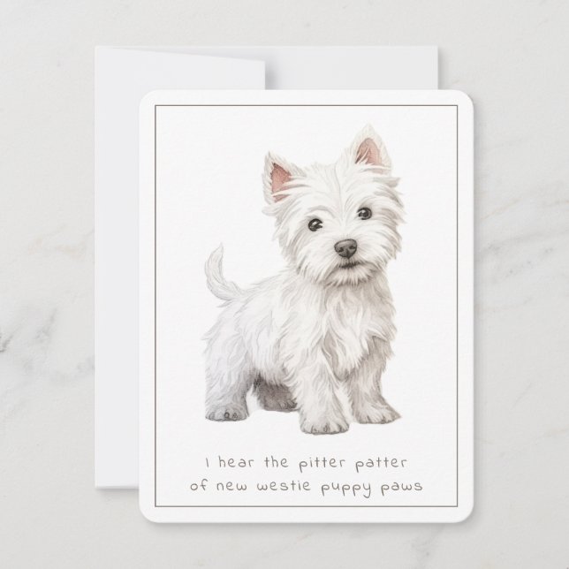Westic Hund New Puppy Grattiss Card (Framsida)