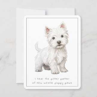 Westic Hund New Puppy Grattiss Card