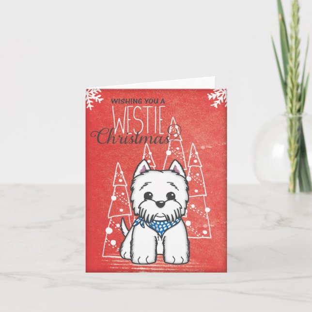 Westie älskare julkort kort (Framsida)