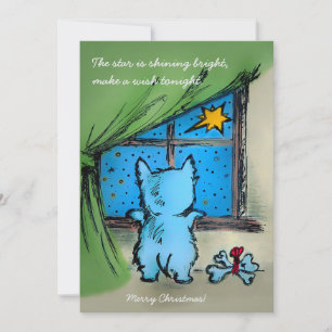 Westie and Starry Night - God jul Julkort