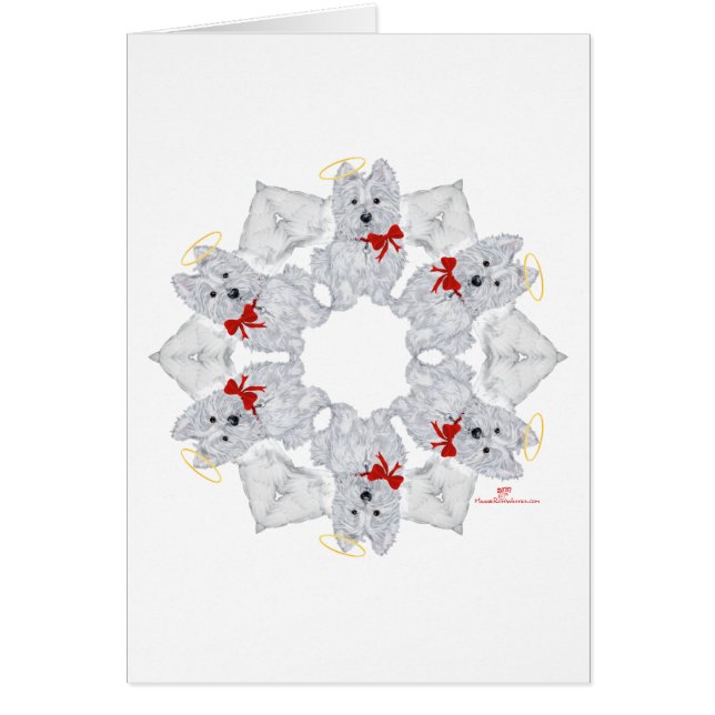 Westie Angel Snowflake Hälsningskort (Framsidan)