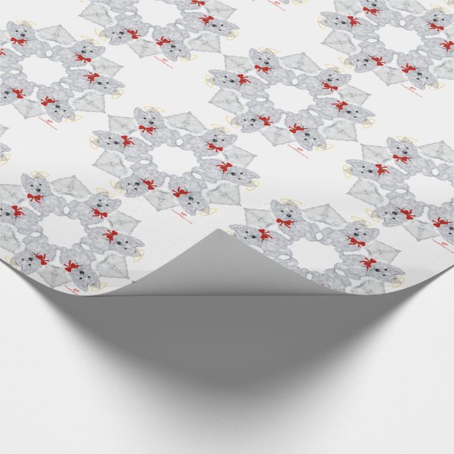 Westie Angel Snowflake Presentpapper (Hörn)