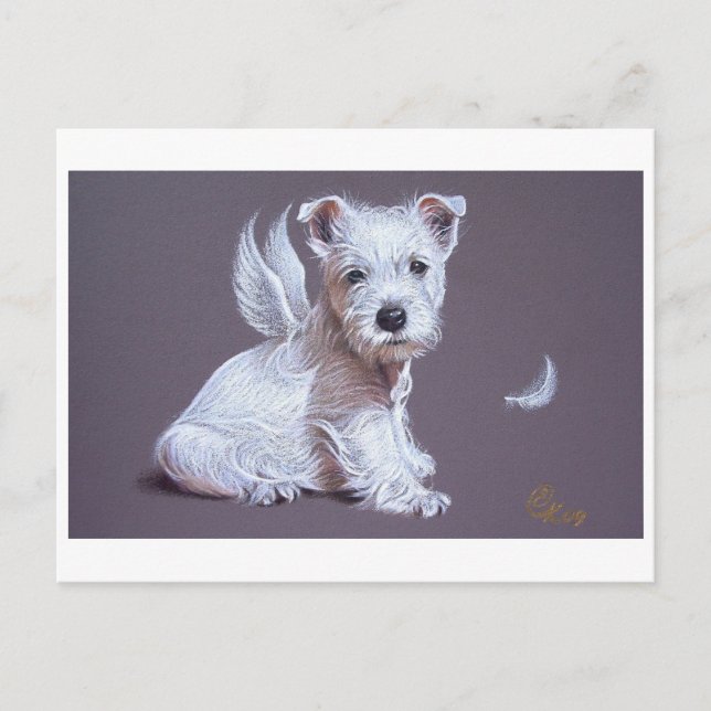 Westie Angel Vykort (Framsida)