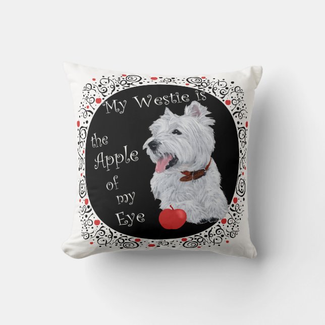 Westie Apple of My Öga PILLOW Kudde (Framsida)