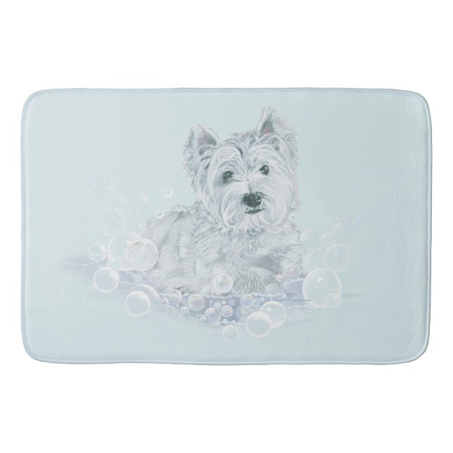 Westie badtid badrumsmatta (Framsidan)