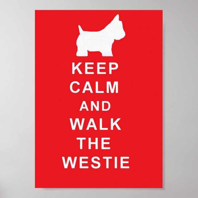 Westie Behålla Lugn och Walk the Westie poster (Framsidan)