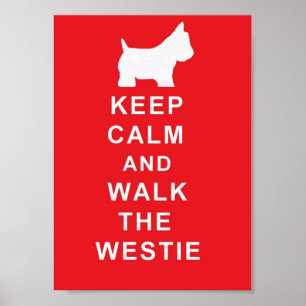 Westie behållalugn och går westieaffischen poster