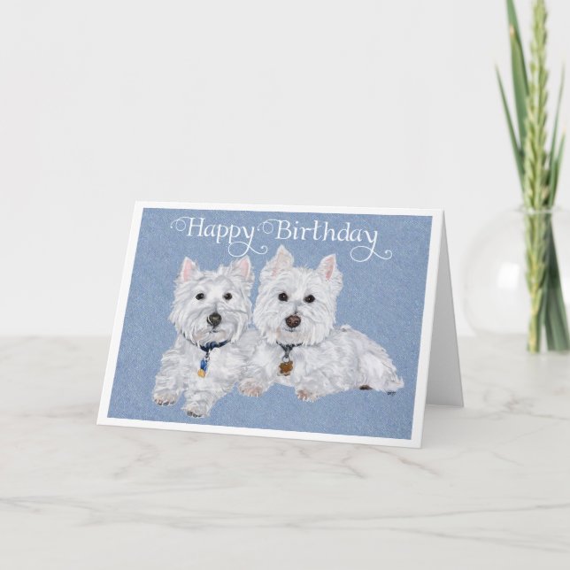 Westie Birthday Card Kort (Framsida)