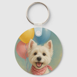 Westie Birthday Nyckelring