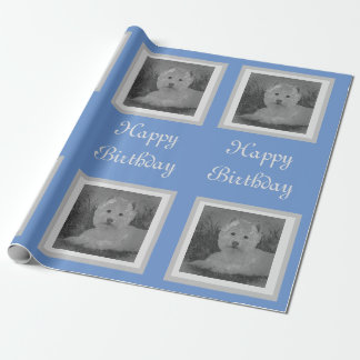Westie Birthday Wrapping Papper Presentpapper