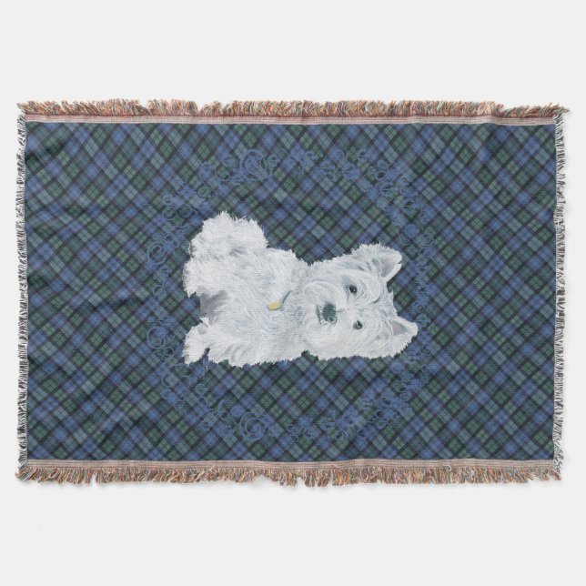 Westie Black Watch Tartan Filt (Framsidan)