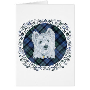 Westie Black Watch Tartan Hälsningskort