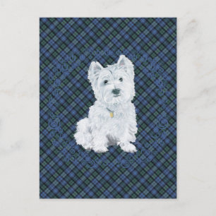Westie Black Watch Tartan Vykort