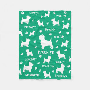 Westie Blanket Personlig Väster Highland Terrier Fleecefilt