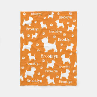 Westie Blanket Personlig Väster Highland Terrier Fleecefilt