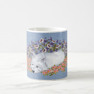 Westie blomster vila kaffemugg