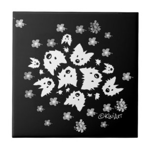 Westie Bouquet Tile Kakelplatta