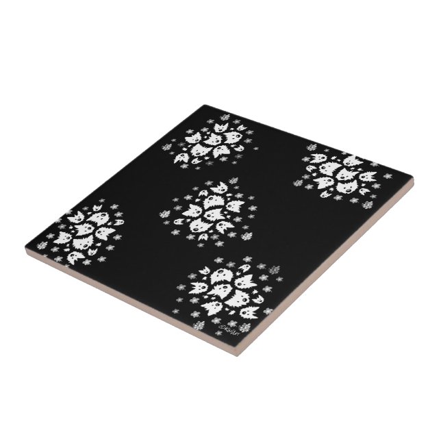 Westie Bouquet Tile Kakelplatta (Sidan)