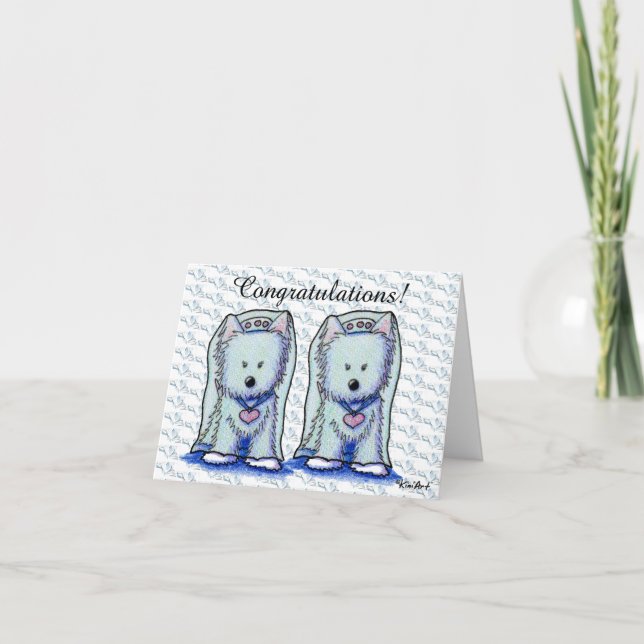 Westie Bride Duo Bröllop Card Kort (Framsida)