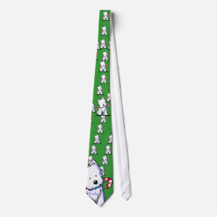 Westie Candy cane armé Grönt Neck Tie Slips