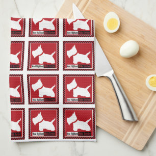 Westie checkers kökshandduk