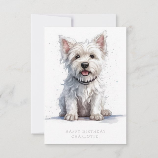 Westie Cheeky Cute Birthday Card Personalize (Framsida)