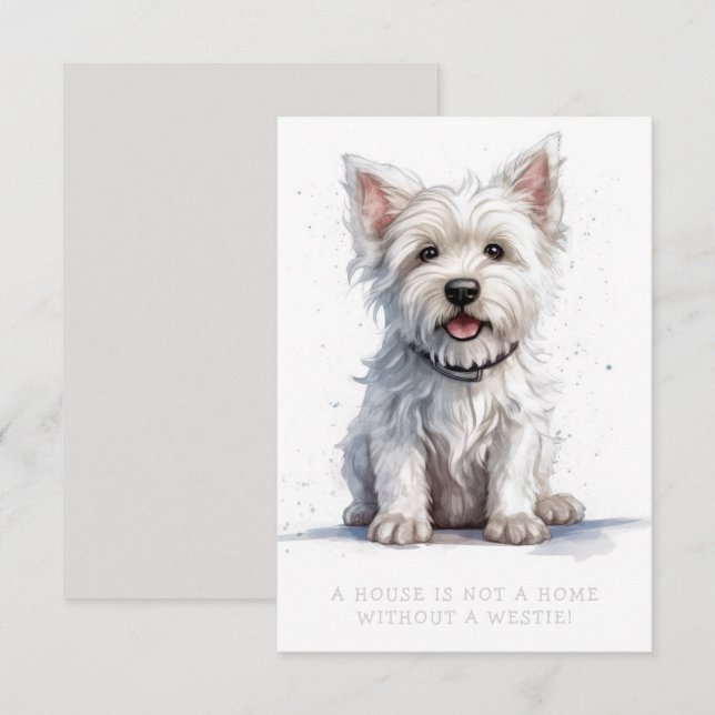 Westie Cheeky Cute Hälsning födelsedagstack (Fram/baksida)
