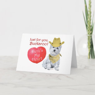 Westie Cowboy Valentine Helgkort