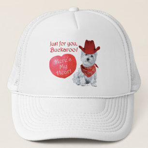 Westie Cowboy Valentine Keps