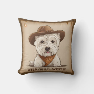 Westie Cushion - Vild, vild Westie Kudde