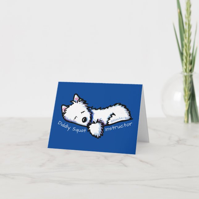 Westie DIDDLY SQUAT Instruktör Bil Magnet Tack Kort (Framsida)