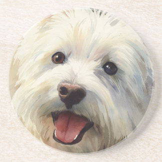 Westie dog watercolor portrait underlägg