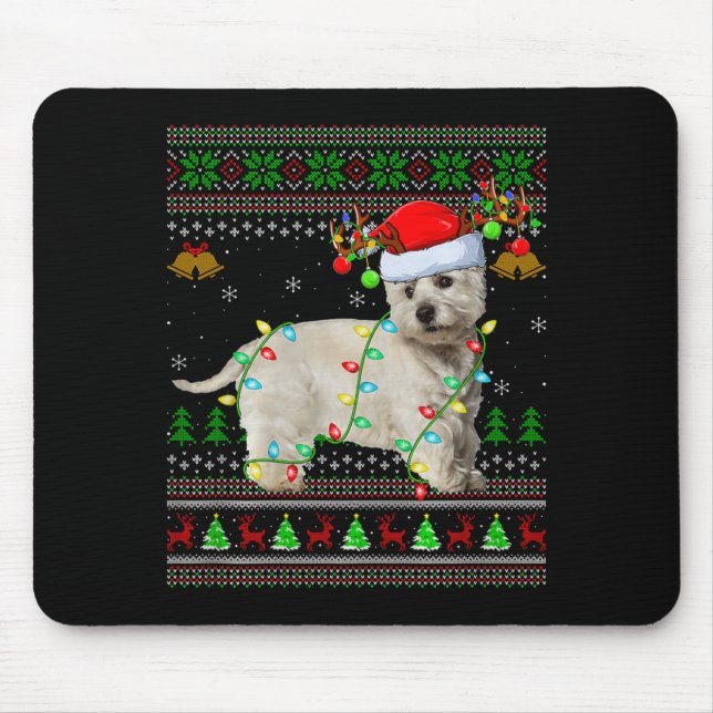 Westie Dog West Highland Terrier Ugly Christmas Sw Musmatta (Framsidan)