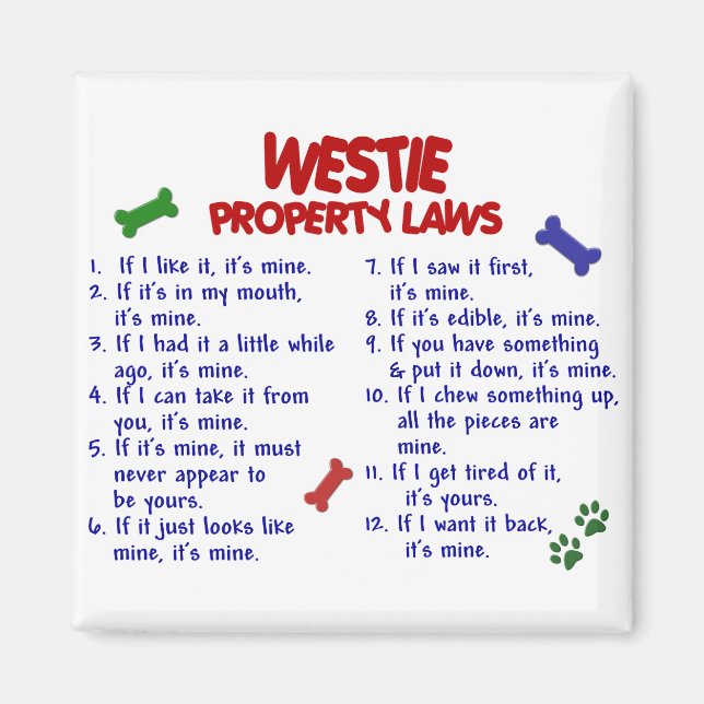 WESTIE Egendom-lagstiftning 2 Magnet (Framsidan)