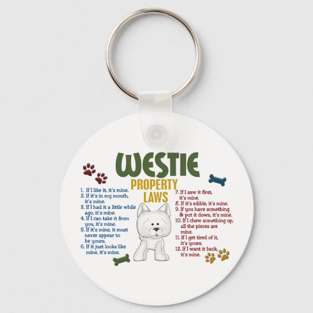Westie Egendom Laws 4 Nyckelring (Framsida)