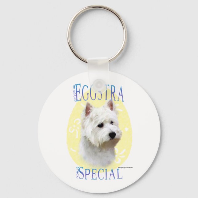Westie Eggstra Speciell Keychain Nyckelring (Framsida)