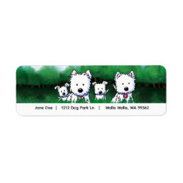 Westie-familjen  returadress etikett