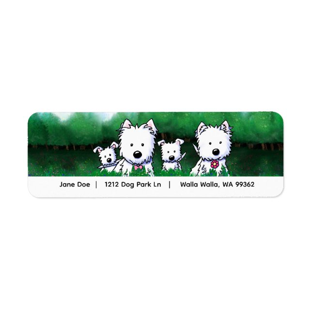 Westie Family  Returadress Etikett (Framsidan)