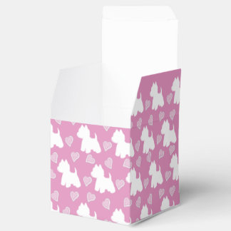 Westie Favor Box-Rosa Hearearts Presentaskar