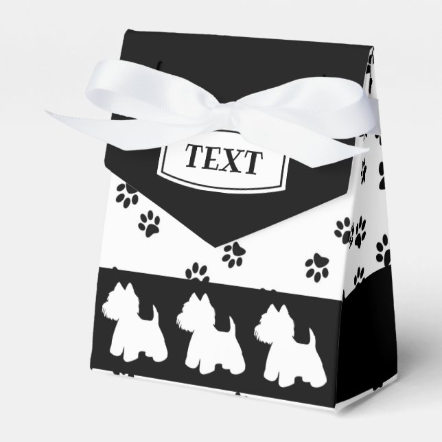 Westie Favor Box Tass avtryck Presentaskar (Framsidan Sidan)
