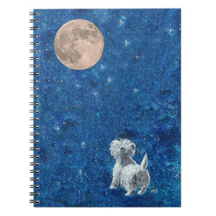 Westie Full Moon Anteckningsbok