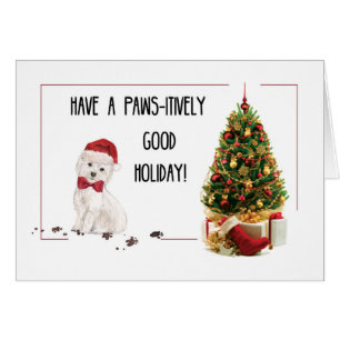 Westie Funny jul Hund med Träd Hälsningskort