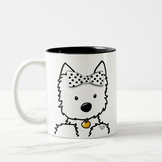 Westie Girl Two-Tone Coffee Mugg (Vänster)