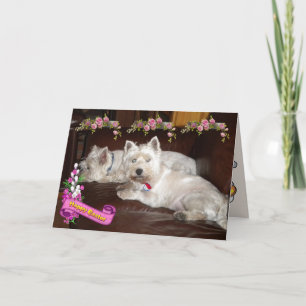 Westie glad påsk 2 helgkort