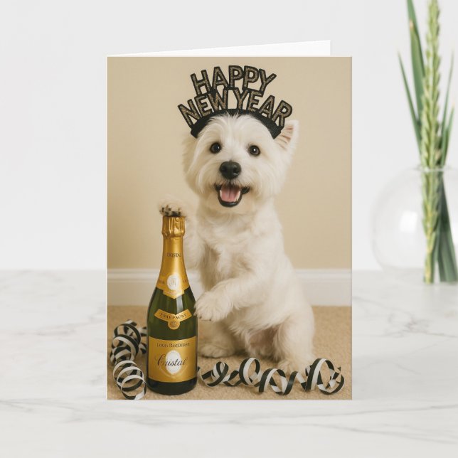 Westie Gott Nytt År Kort (Framsida)