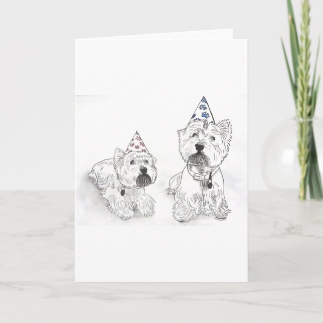 Westie Grattis på födelsedagen Kort (Framsida)