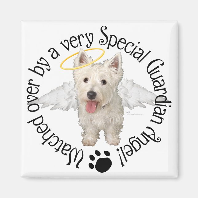 Westie Guardian Änglar Magnet (Framsidan)