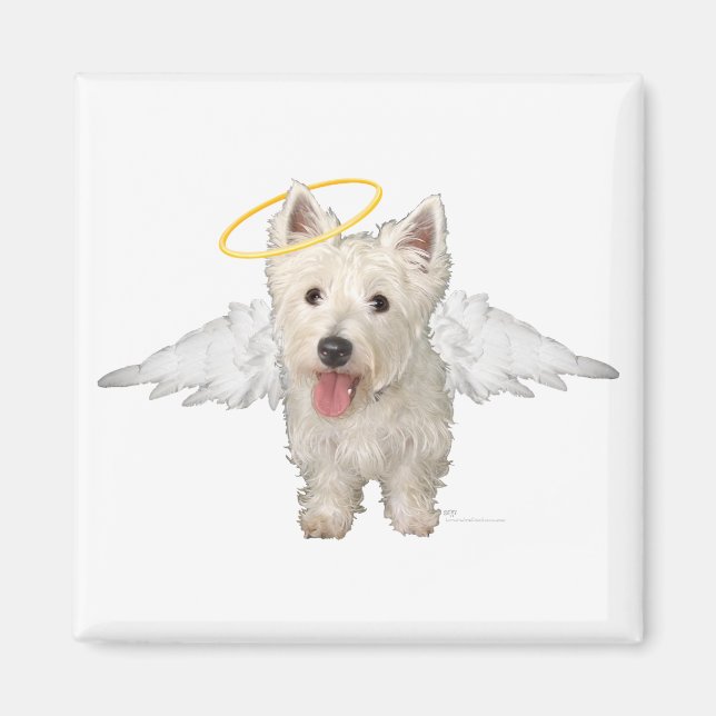 Westie Guardian Änglar Magnet (Framsidan)