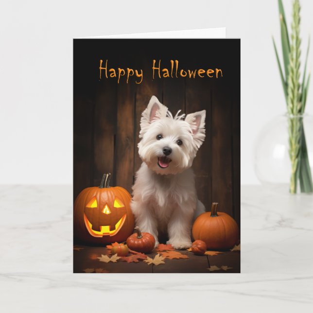 Westie Halloween Kort (Framsida)